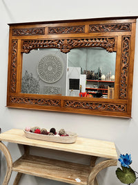 Decorative Hand Carved Teak Mirror