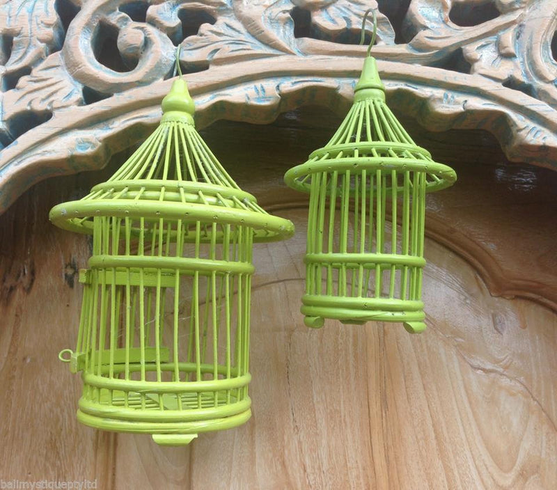 Balinese Lime Handmade Decorative Mini Bamboo Birdcage