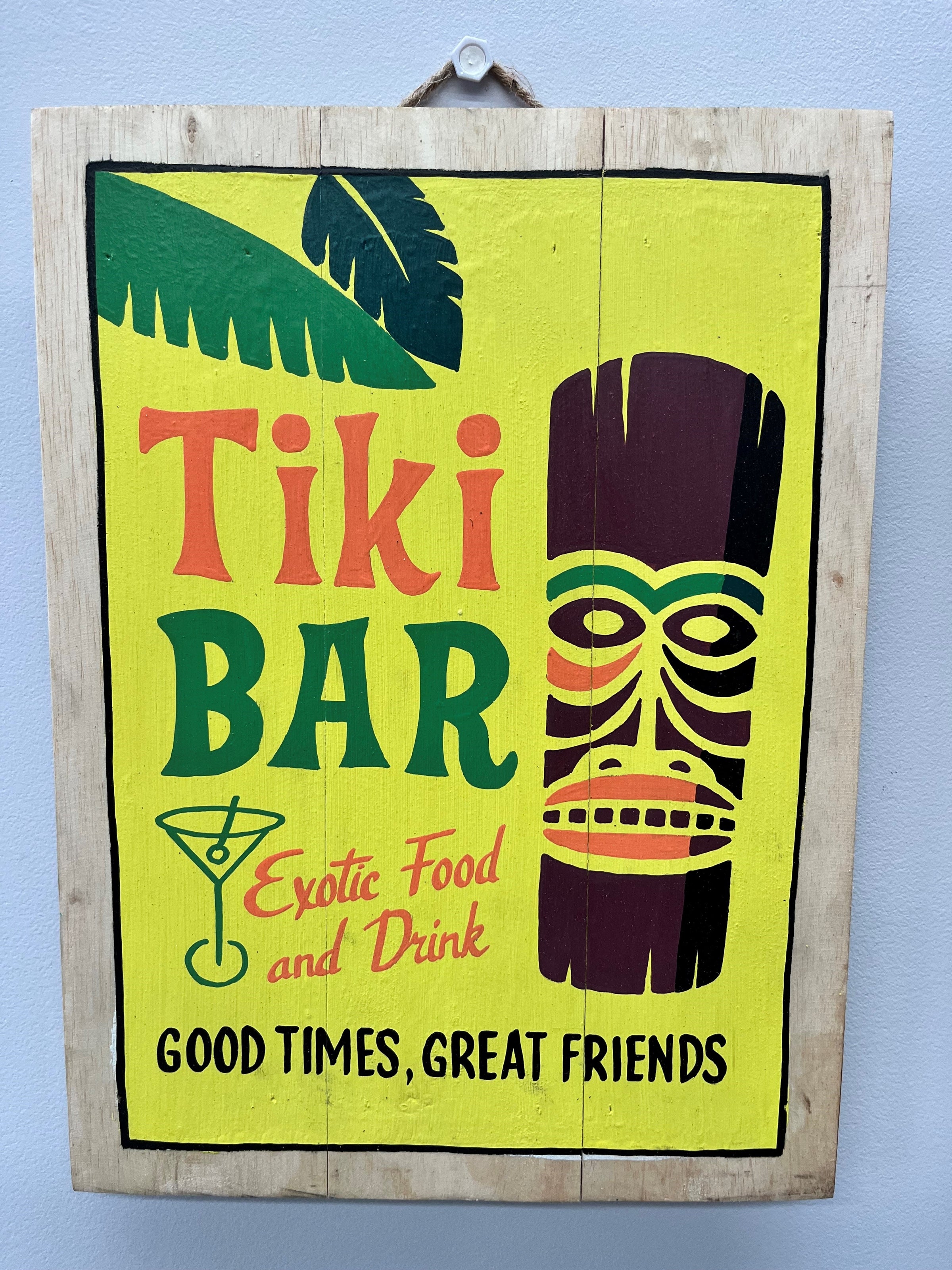 Painted Tiki Bar decorative sign