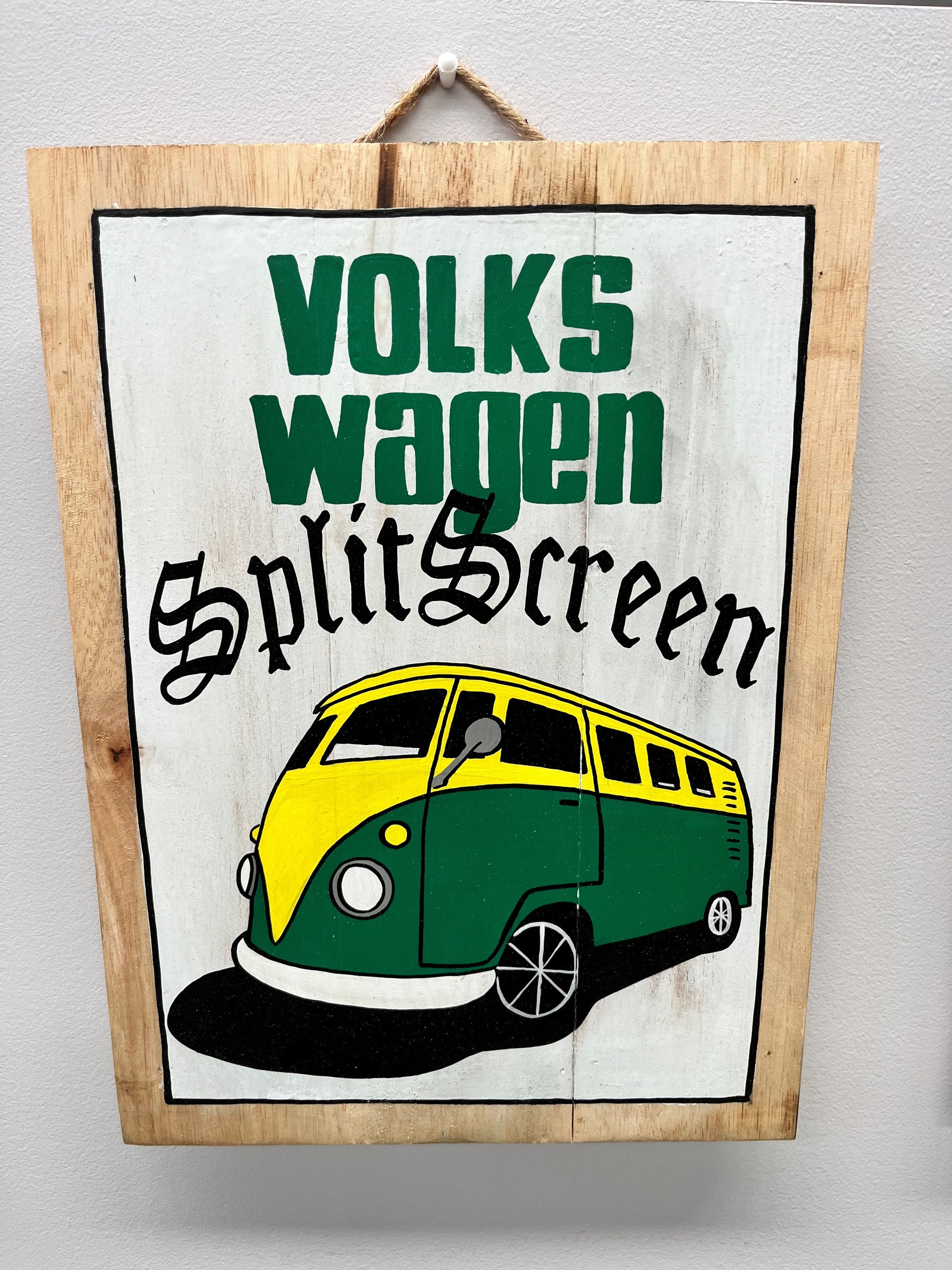 Painted "Volks Wagon Split Screen" Sign