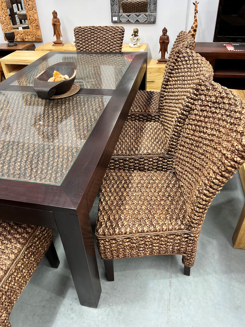 Balinese Quality Water Hyacinth & Mahogany Dining Chair – Bali Mystique