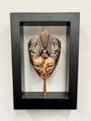 Balinese Metal Pria and Wanita Mask in Wood Frame