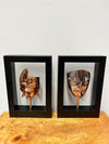 Balinese Metal Pria and Wanita Mask in Wood Frame