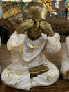 Set of 3 Hear/Speak No Evil Resin Baby Buddha Monk Statues