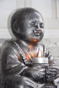 Silver Balinese Monk Candle Holder