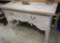 Balinese Hand Carved Recycled Teak Console Table