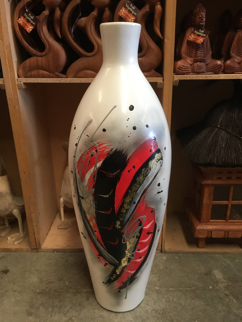 Terracotta White Art Vase