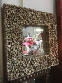 Hand Crafted Natural Wood Framed Mirror