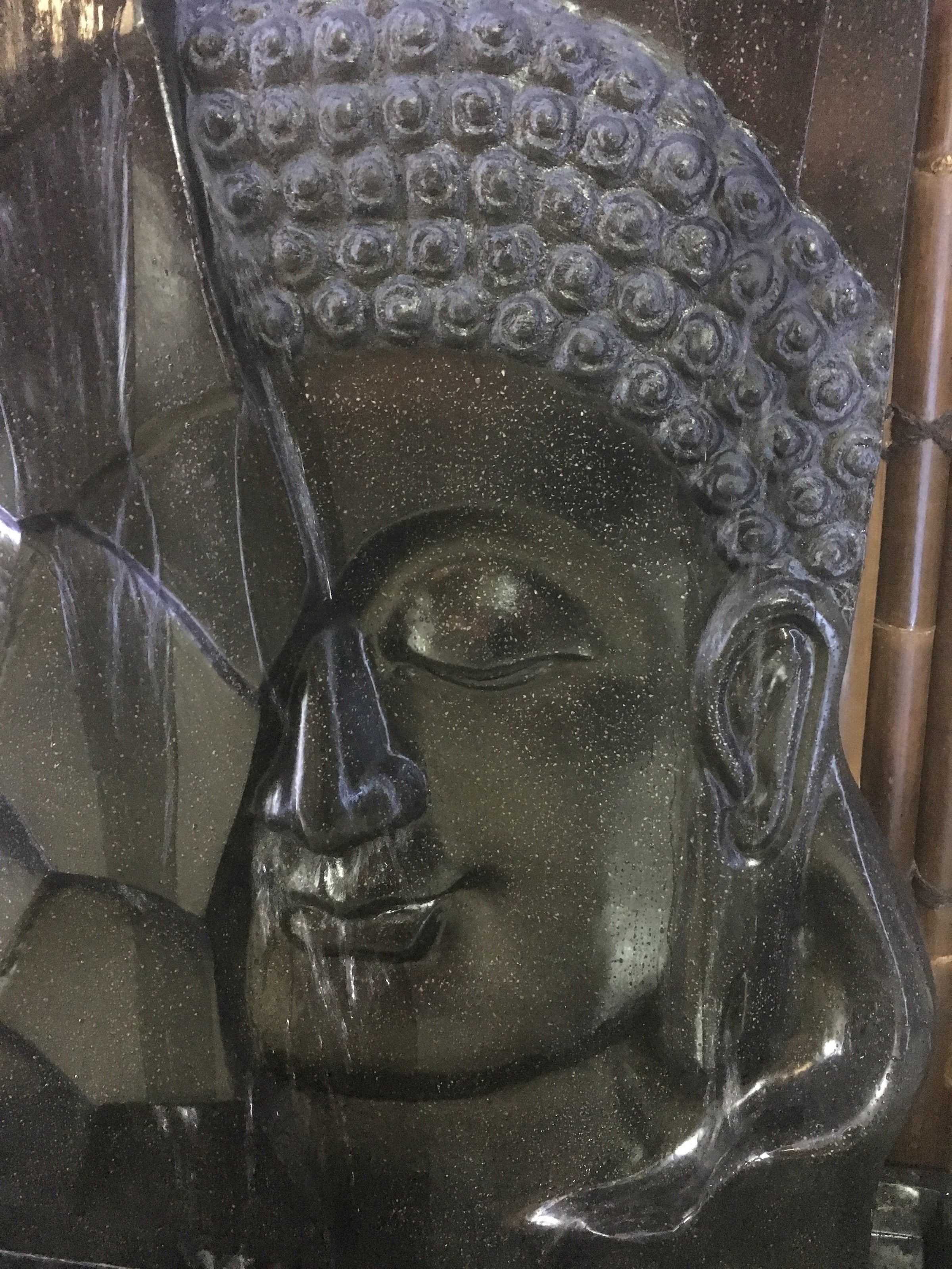 Terrazzo Abstract Buddha Face Water Feature
