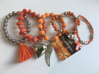 Balinese beaded Bracelet set with Charms
