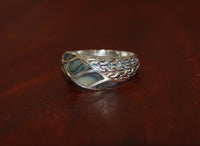 Silver Dress Ring with shell Inserts