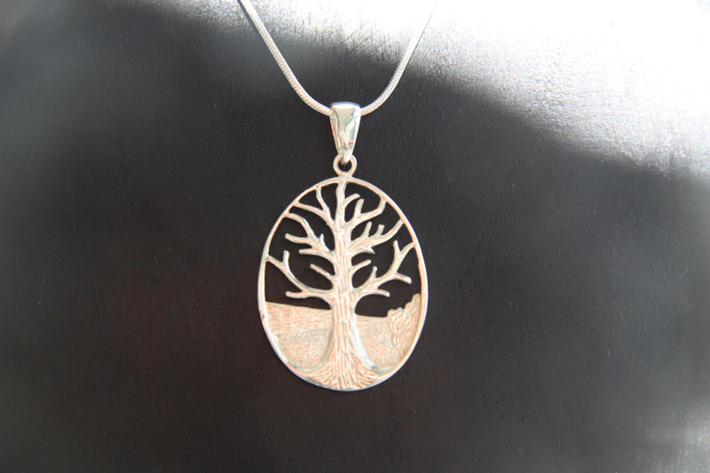 Oval tree Of Life Pendant and Chain