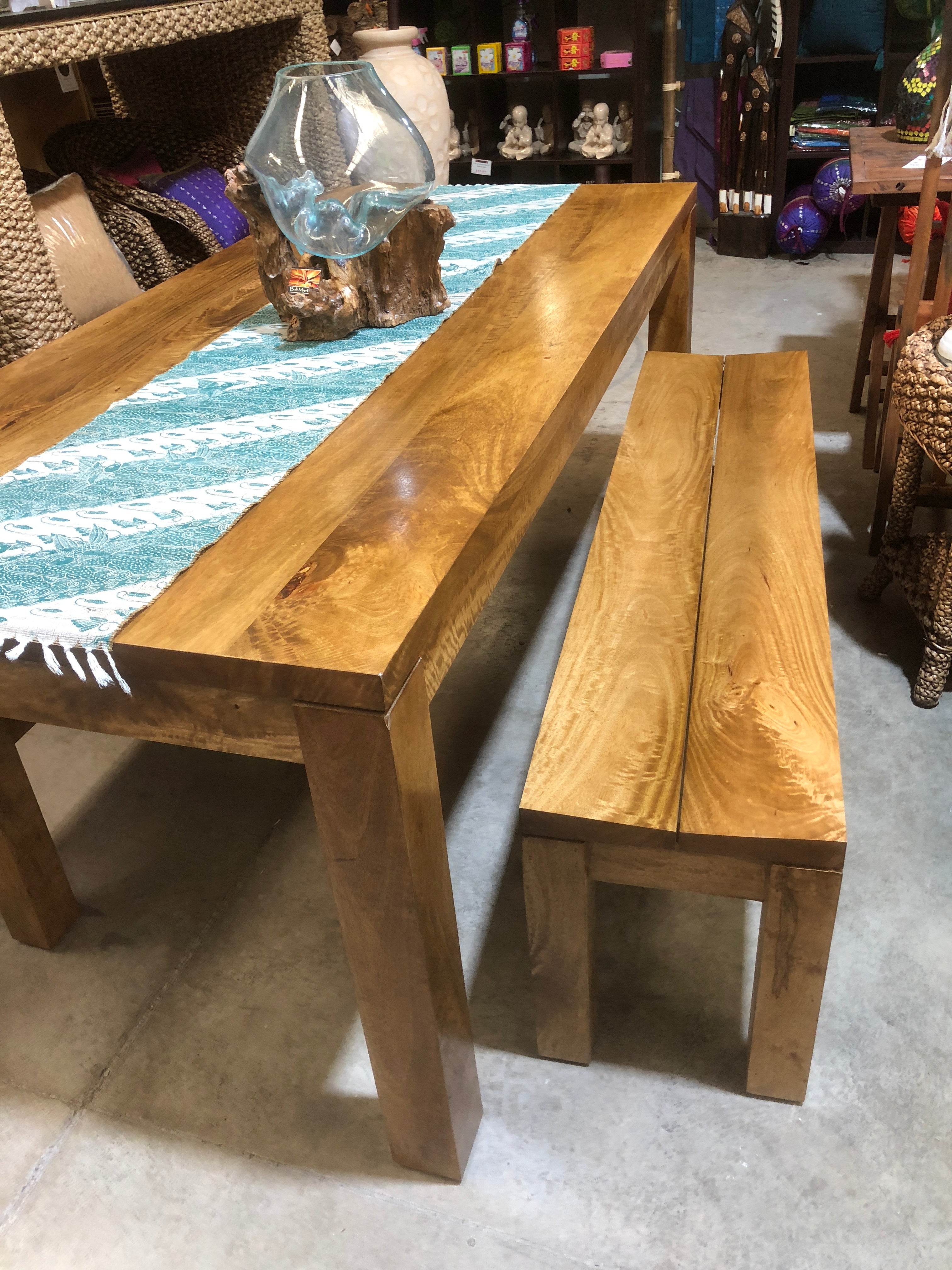 Indoor dining table discount with bench seats