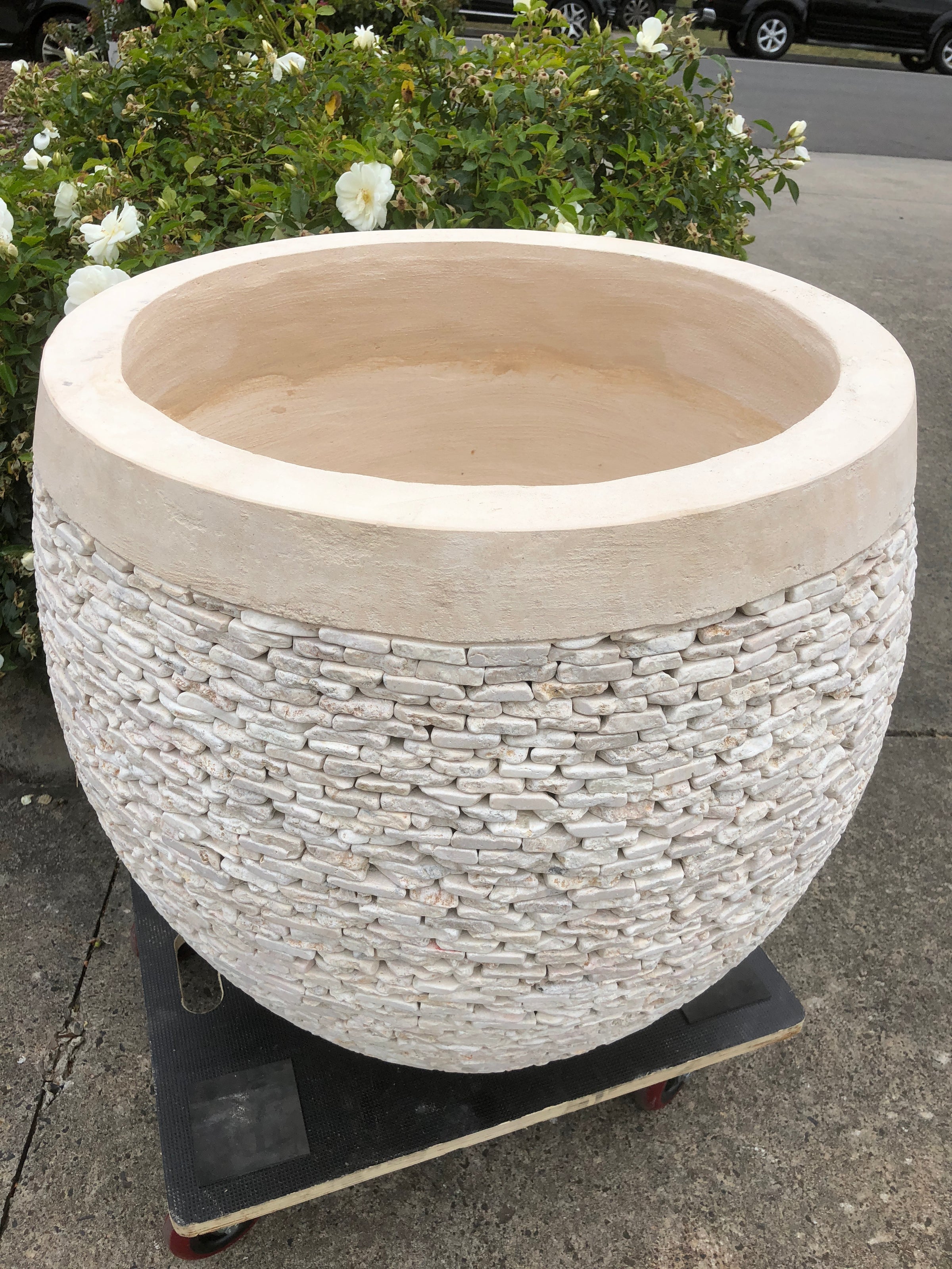 Balinese Stone Inlay Garden Pot