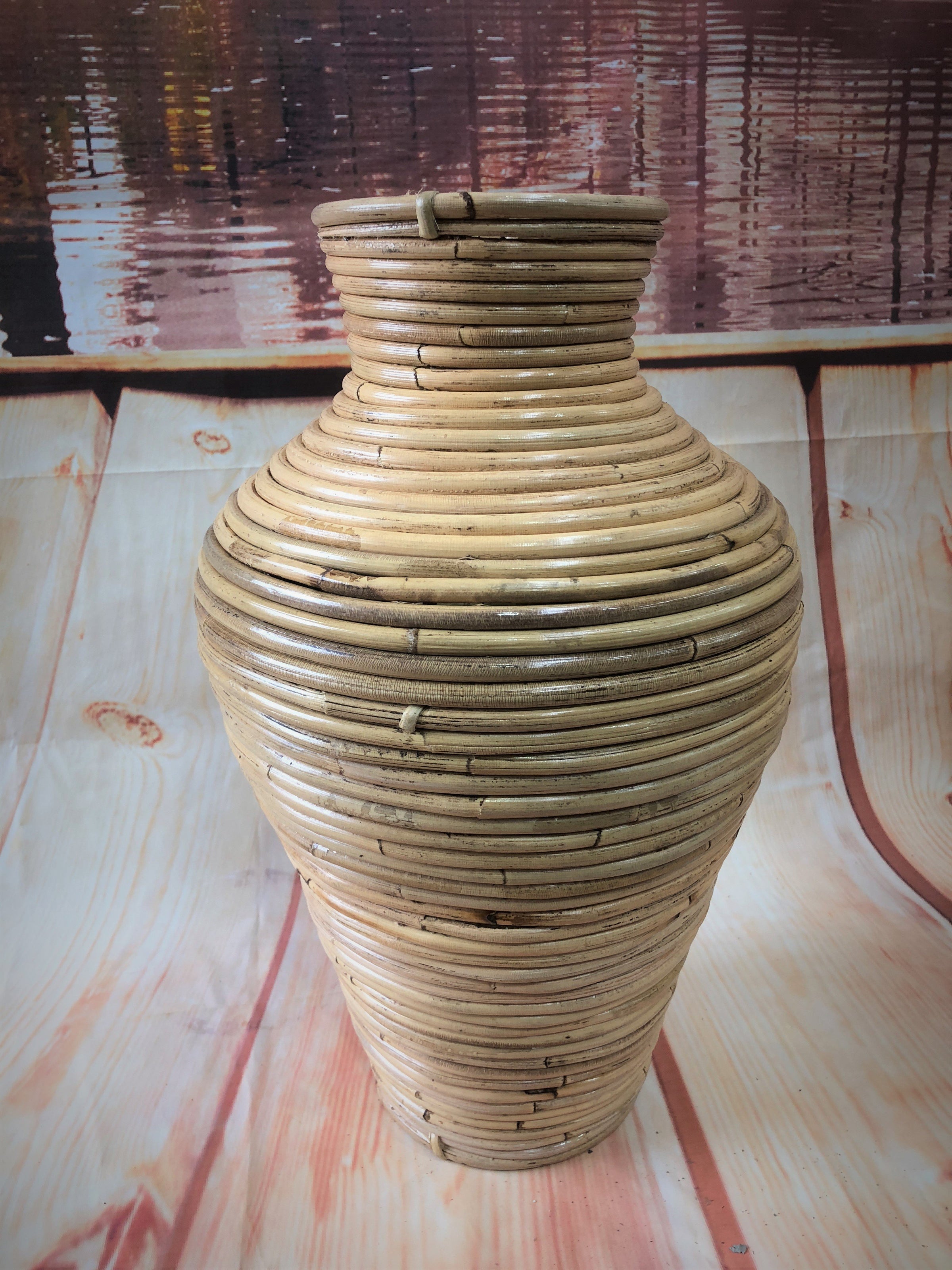 Hand Made Cane/Rattan Vase