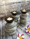 Pebble Stone Candle Holders set of Three