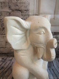 Hand Carved limestone Elephant Statue