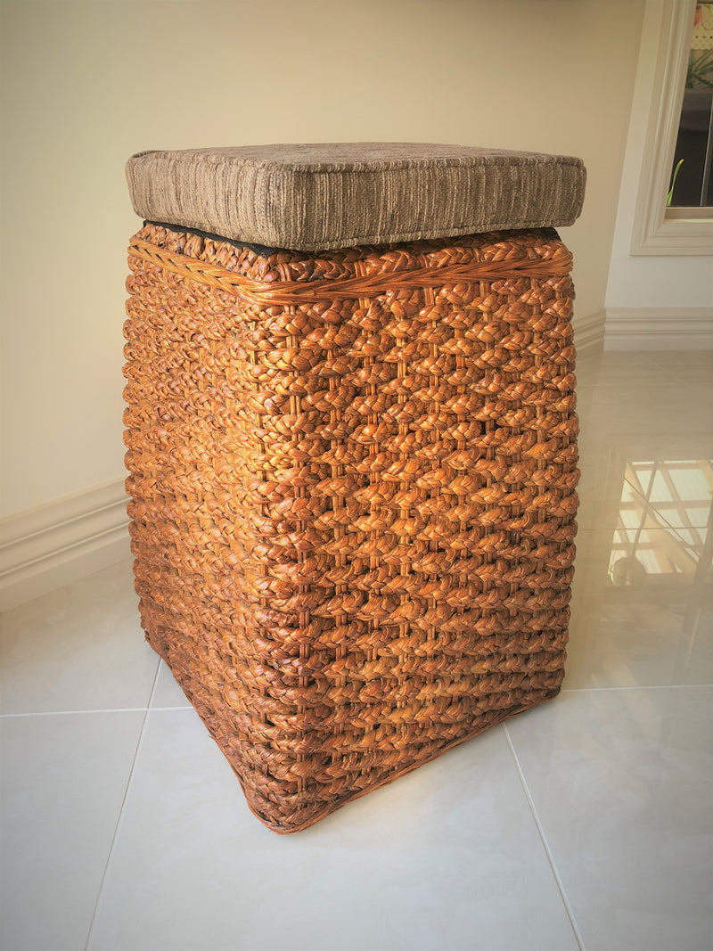 Water Hyacinth Stool with Seat Pad