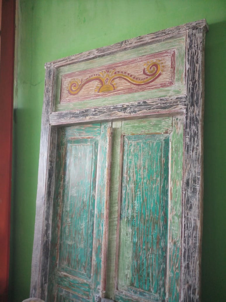Reclaimed TEAK Original Antique Balinese Entrance Doors and Frame