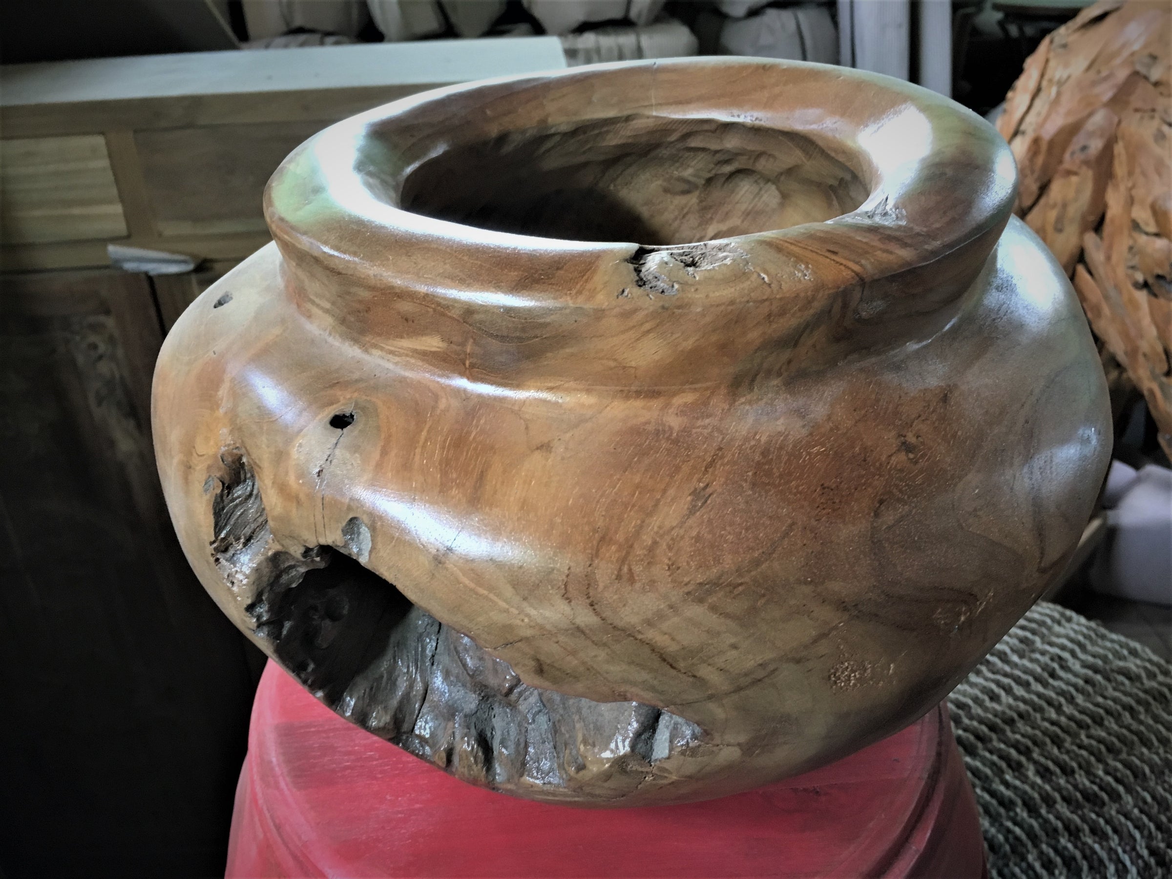 Hand Crafted Natural Teak Wood Decorative Bowl