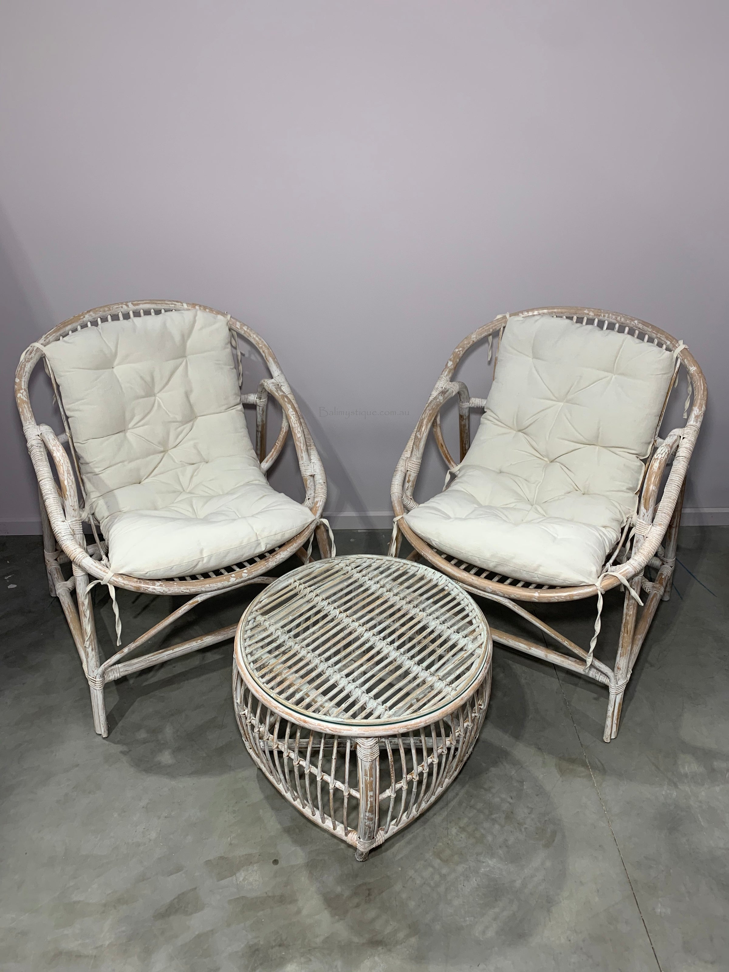 Rattan Two Seater Patio Setting with Cushions