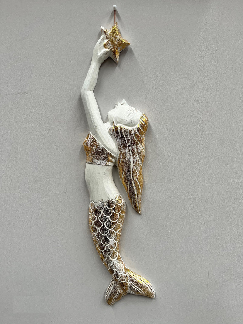 Hand Carved Mermaid Wall Art