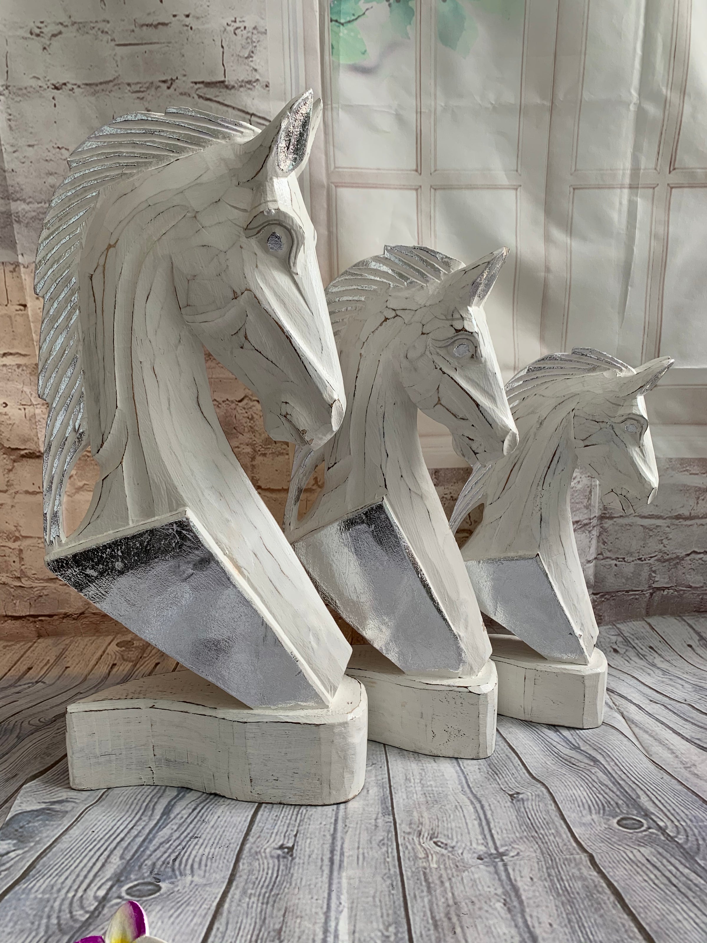 Set of Three Decorative Horse heads