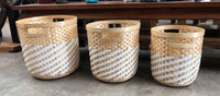 Bamboo and Synthetic Basket Planters