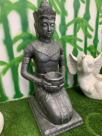 Kneeling Thai Buddha Statue with Lotus Bowl Garden Statue