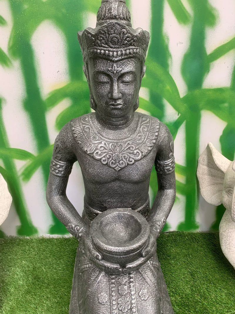 Kneeling Thai Buddha Statue with Lotus Bowl Garden Statue