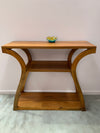 Teak Console Hallway Table with Curved Legs