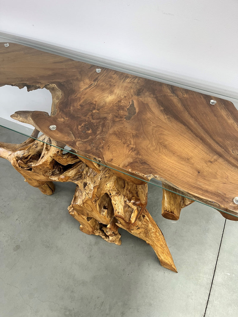 Natural Teak Root Console Table!