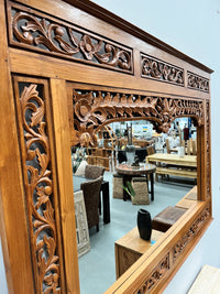 Decorative Hand Carved Teak Mirror