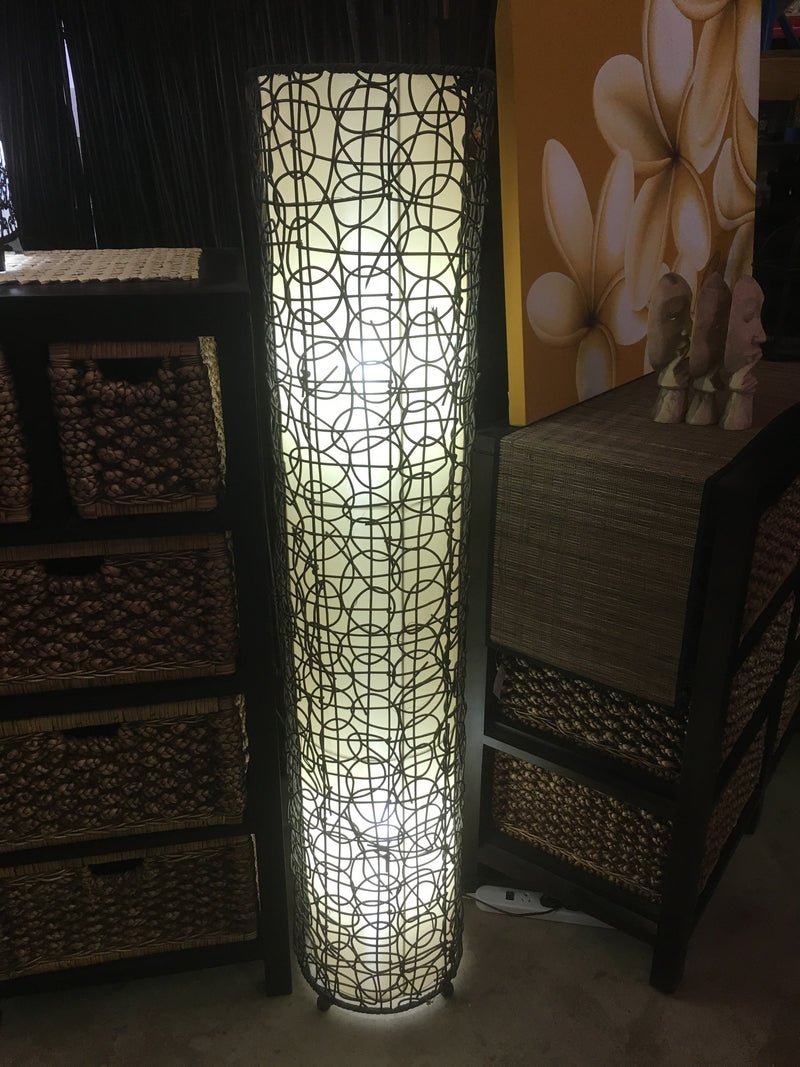 Balinese Woven Rattan Wicker Floor Lamp