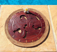 Balinese Round Timber Placemat with a Rattan Edge