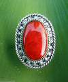 Balinese Sterling Silver 925 RED Stone Ring Gift Boxed