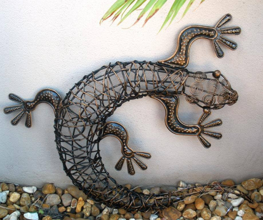 Balinese Rattan Gecko Lizards Wall Art