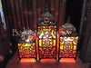 Balinese Masjid Moroccan Style Metal & RED Fabric Bedside Lamp Bali