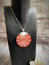 Red Spider Shell Pendant with Silver Clasp
