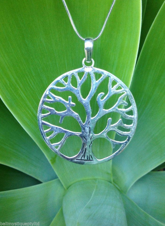 Balinese Sterling Silver 925 Plated Tree of Life Pendant Necklace