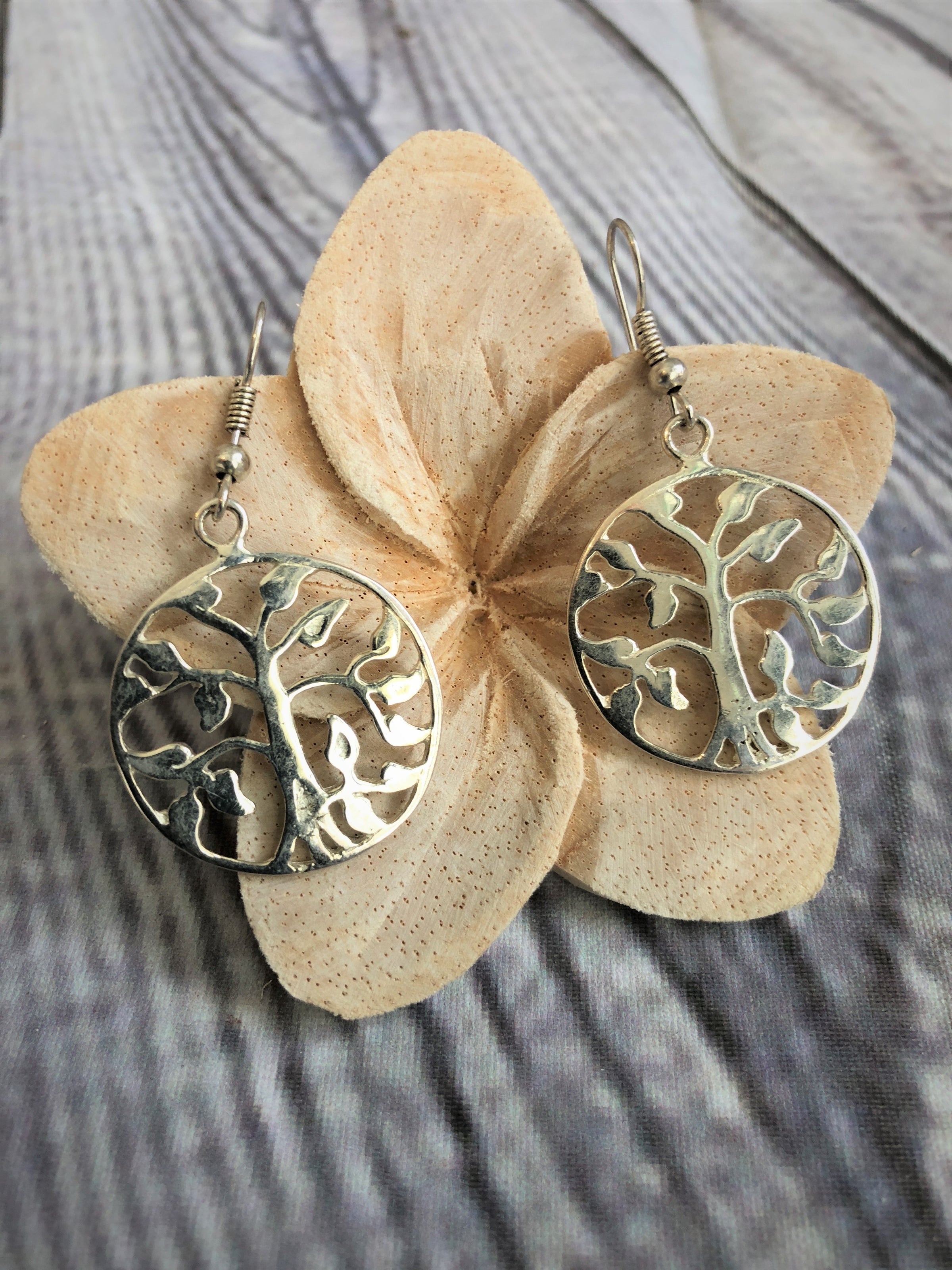 Silver Plated 925 Tree of Life Earrings