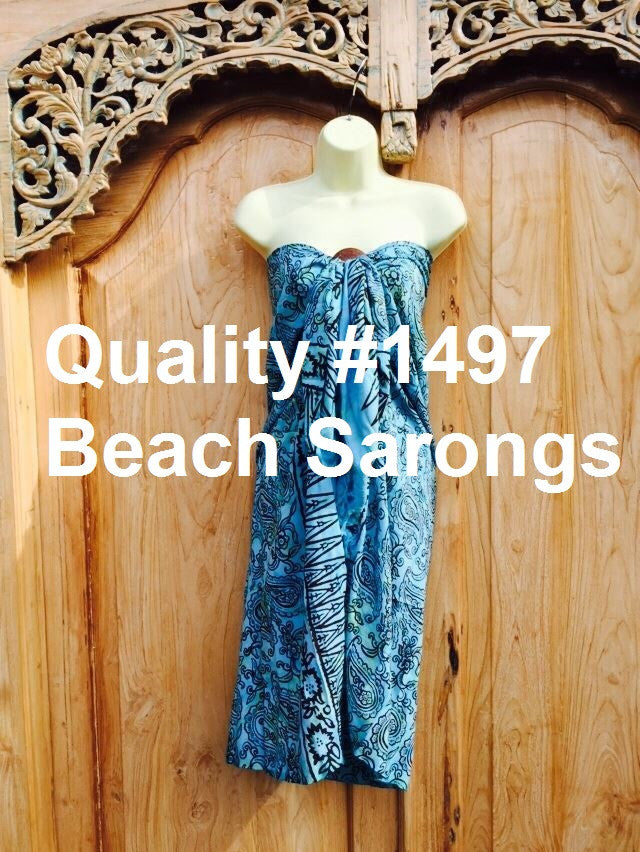 Quality Bali Print Beach Sarongs With Coconut Buckles