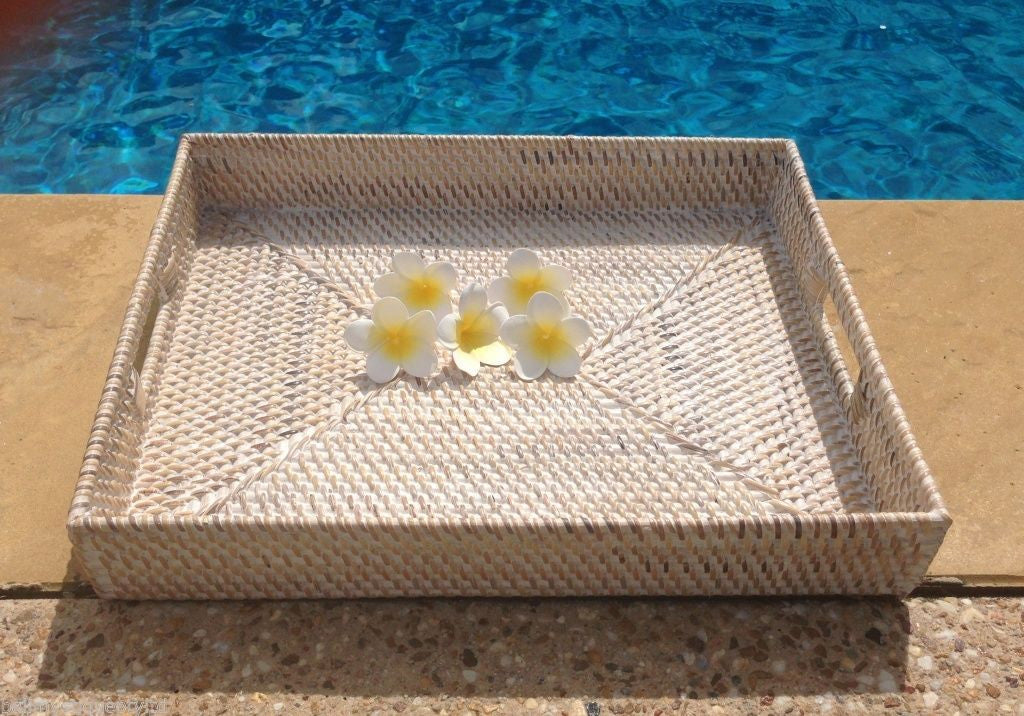 Balinese Rectangle Rattan Cane Serving Tray