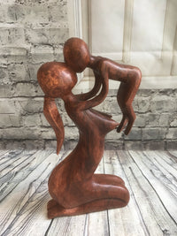 Balinese Wood Carving Mother & Baby Statue Bali