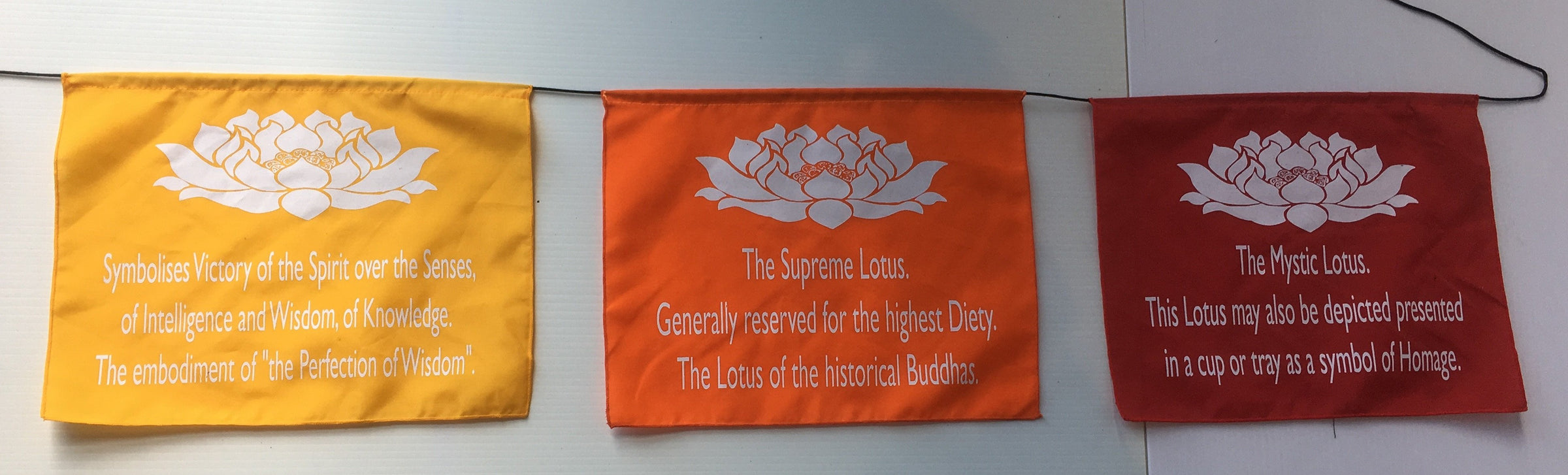 Balinese Symbol of the lotus Prayer Flag affirmation Hanging
