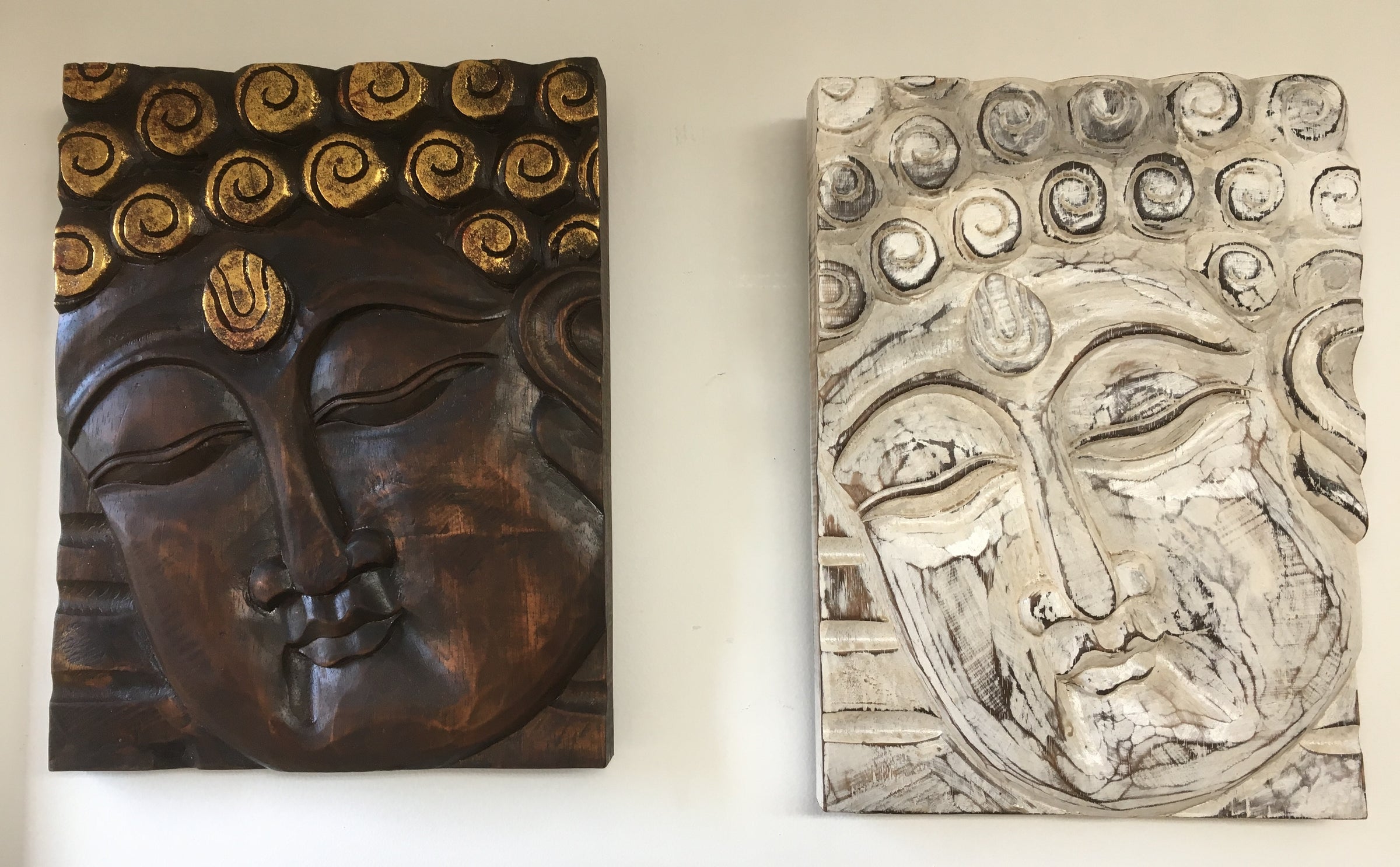 Balinese Buddha Face Solid Wood Carving Plaque