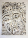 Balinese Buddha Face Solid Wood Carving Plaque