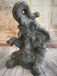 Terracotta Happy Elephant Statue