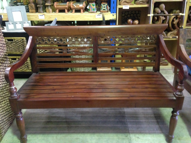 Balinese Mahogany Carved Bench Seat from Bali  Indonesia