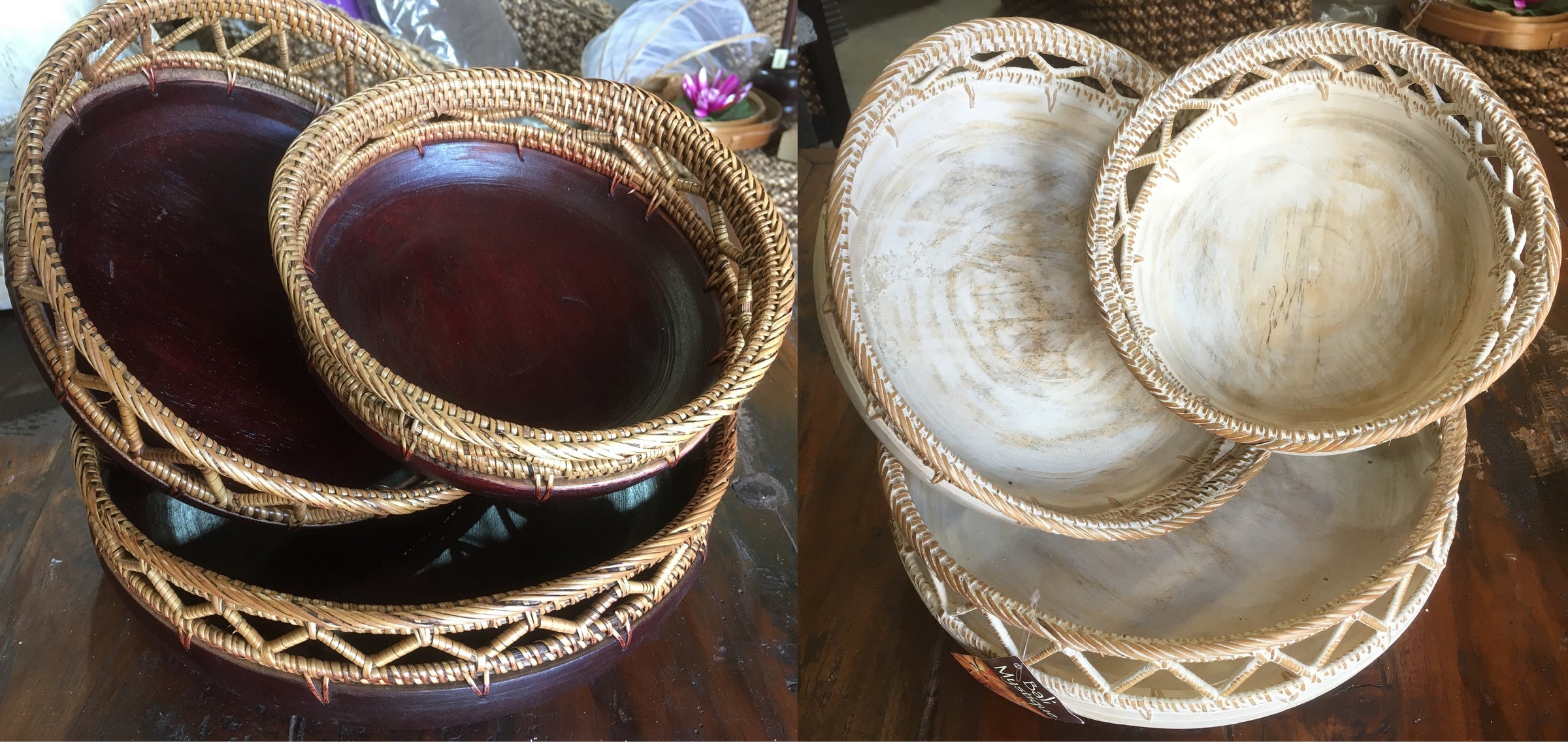 Balinese Round Timber Bowl set